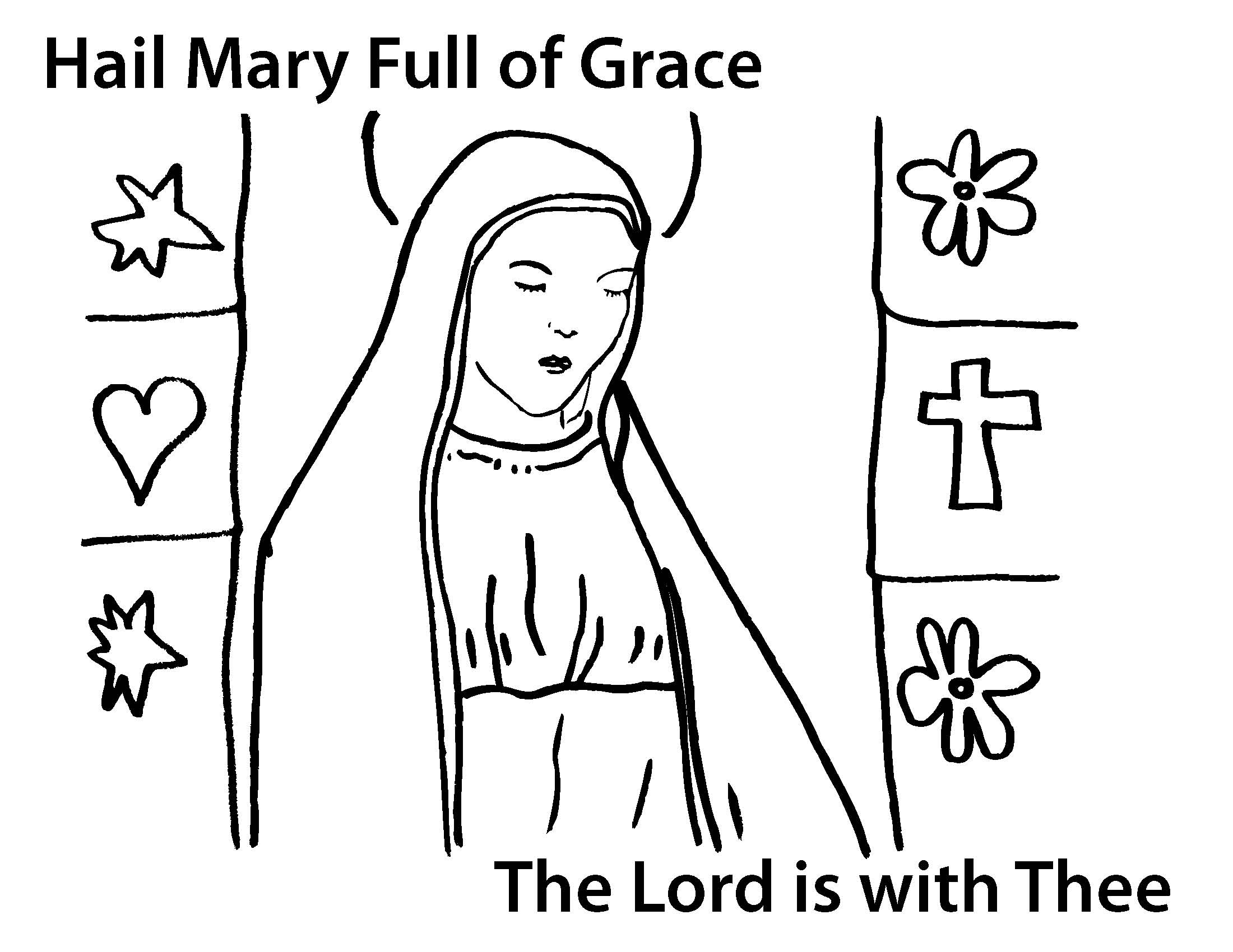 hail mary prayer coloring pages for children - photo #5