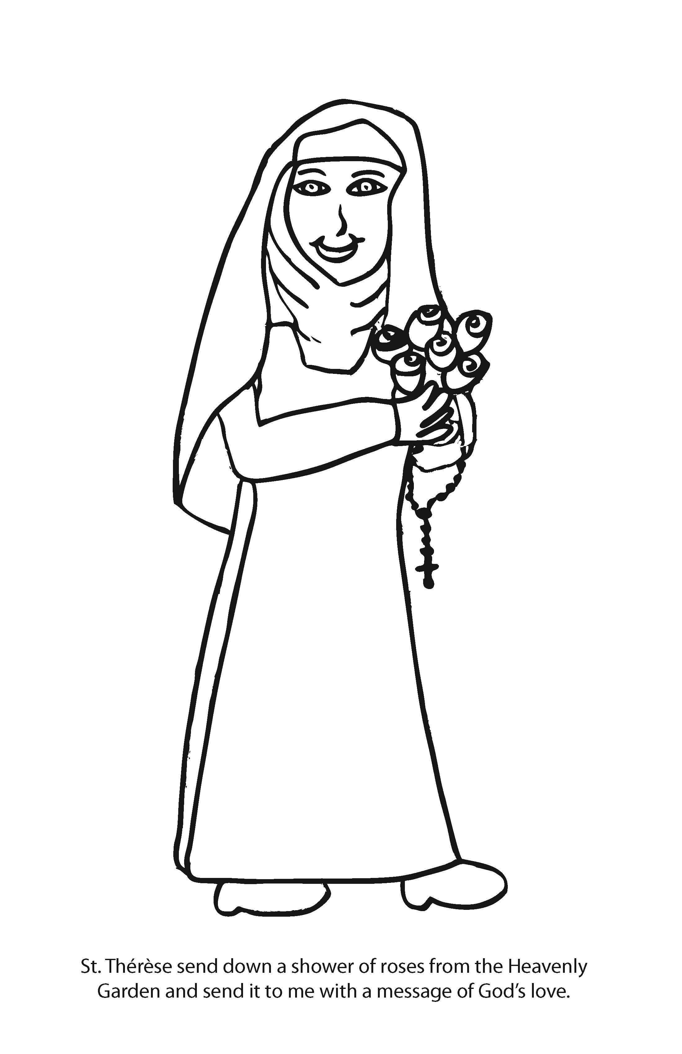 St Therese Coloring Page 1
