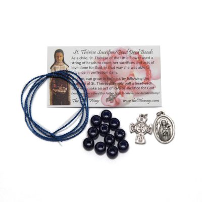 kit-sacrifice-beads-blue-fiveway-cross-st-therese-medal