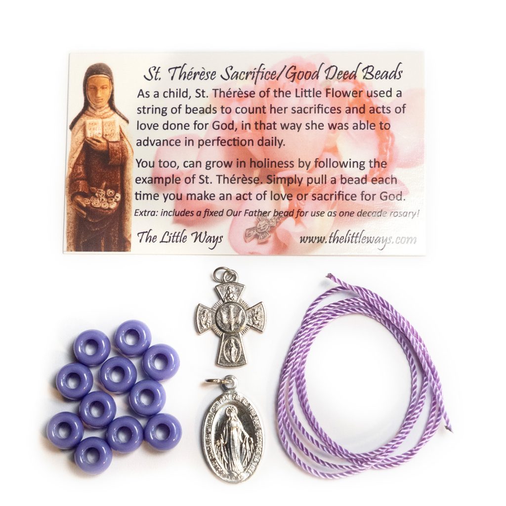 Kit Sacrifice Beads Fiveway Cross Miraculous Medal Purple
