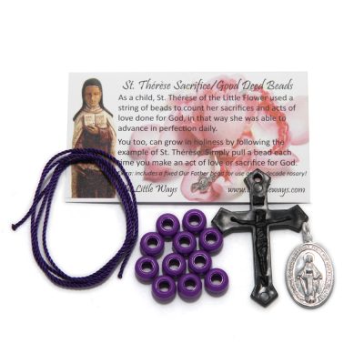 kit-sacrifice-beads-purple-black-cross-miraculous-medal