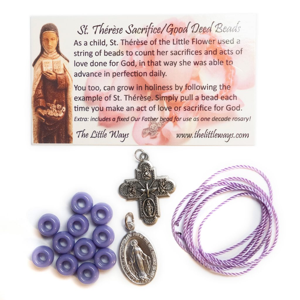 kit-sacrifice-beads-limited-fiveway-cross-miraculous-medal-purple